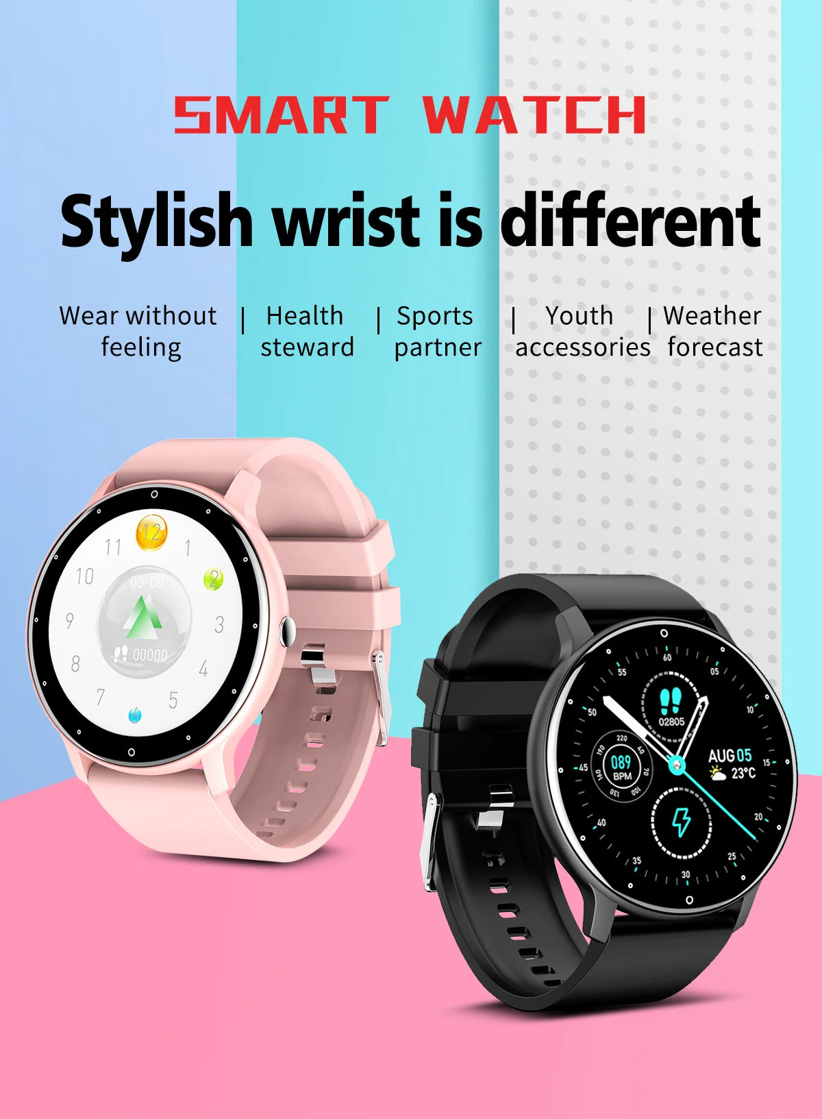 Montre connectée LIGE 2025 pour hommes et femmes, étanche, avec moniteur de fréquence cardiaque pour xiaomi android
