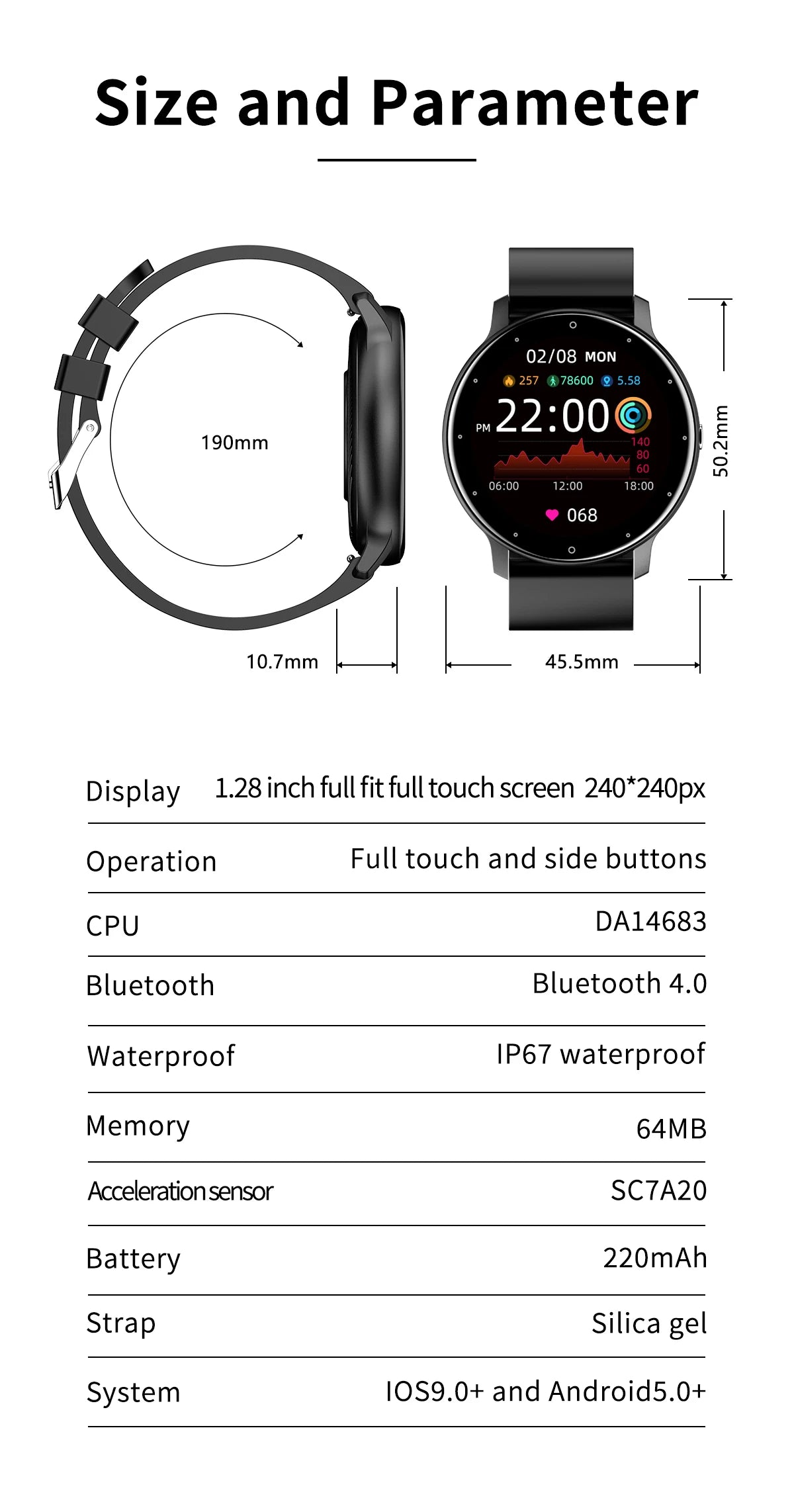 Montre connectée LIGE 2025 pour hommes et femmes, étanche, avec moniteur de fréquence cardiaque pour xiaomi android