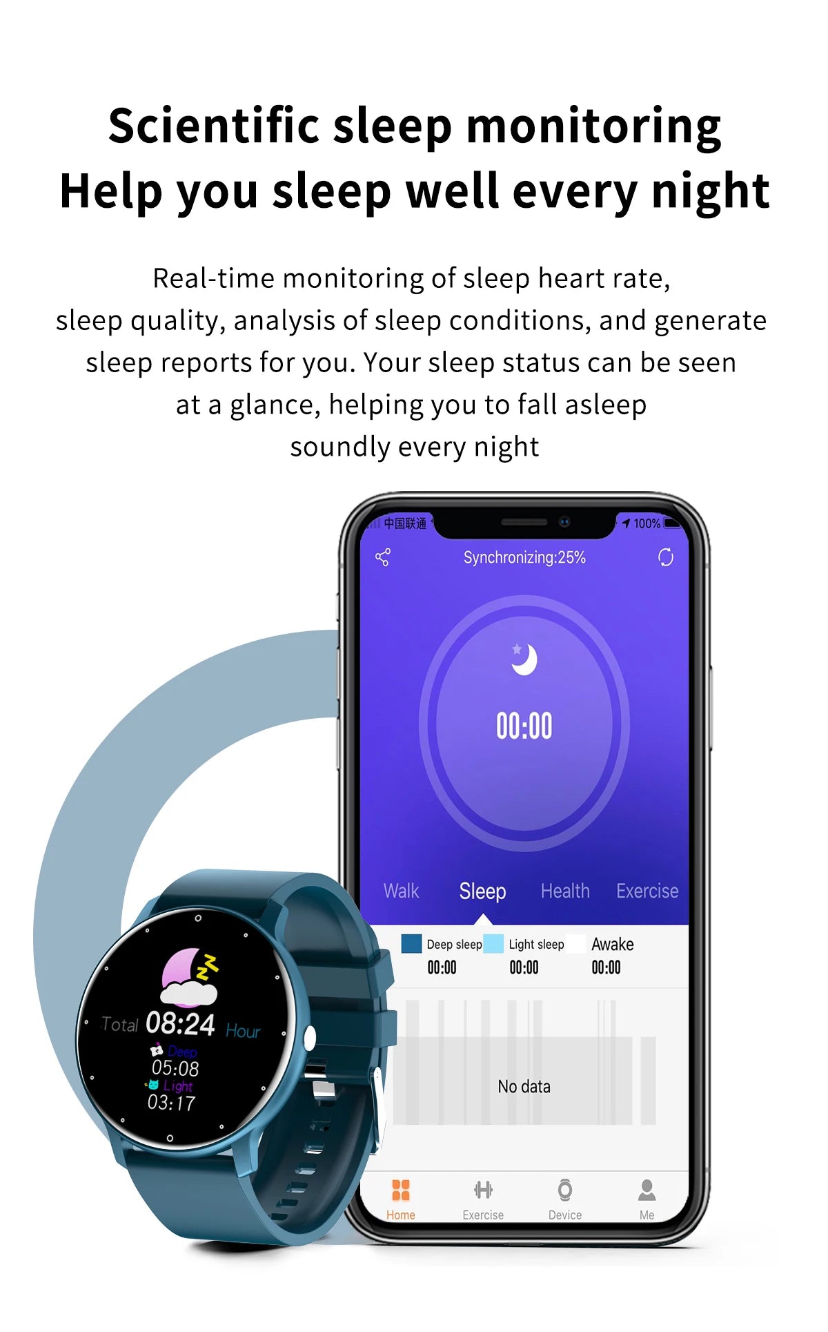 Montre connectée LIGE 2025 pour hommes et femmes, étanche, avec moniteur de fréquence cardiaque pour xiaomi android