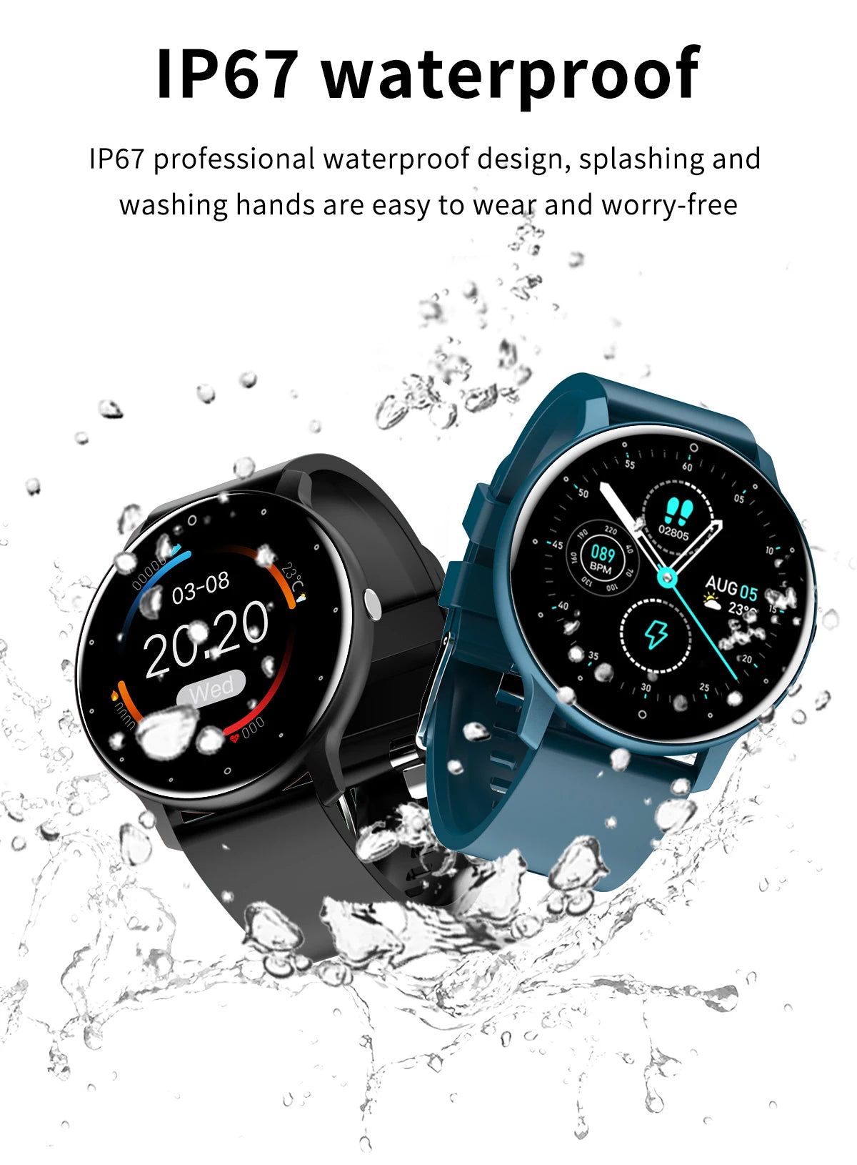 Montre connectée LIGE 2025 pour hommes et femmes, étanche, avec moniteur de fréquence cardiaque pour xiaomi android