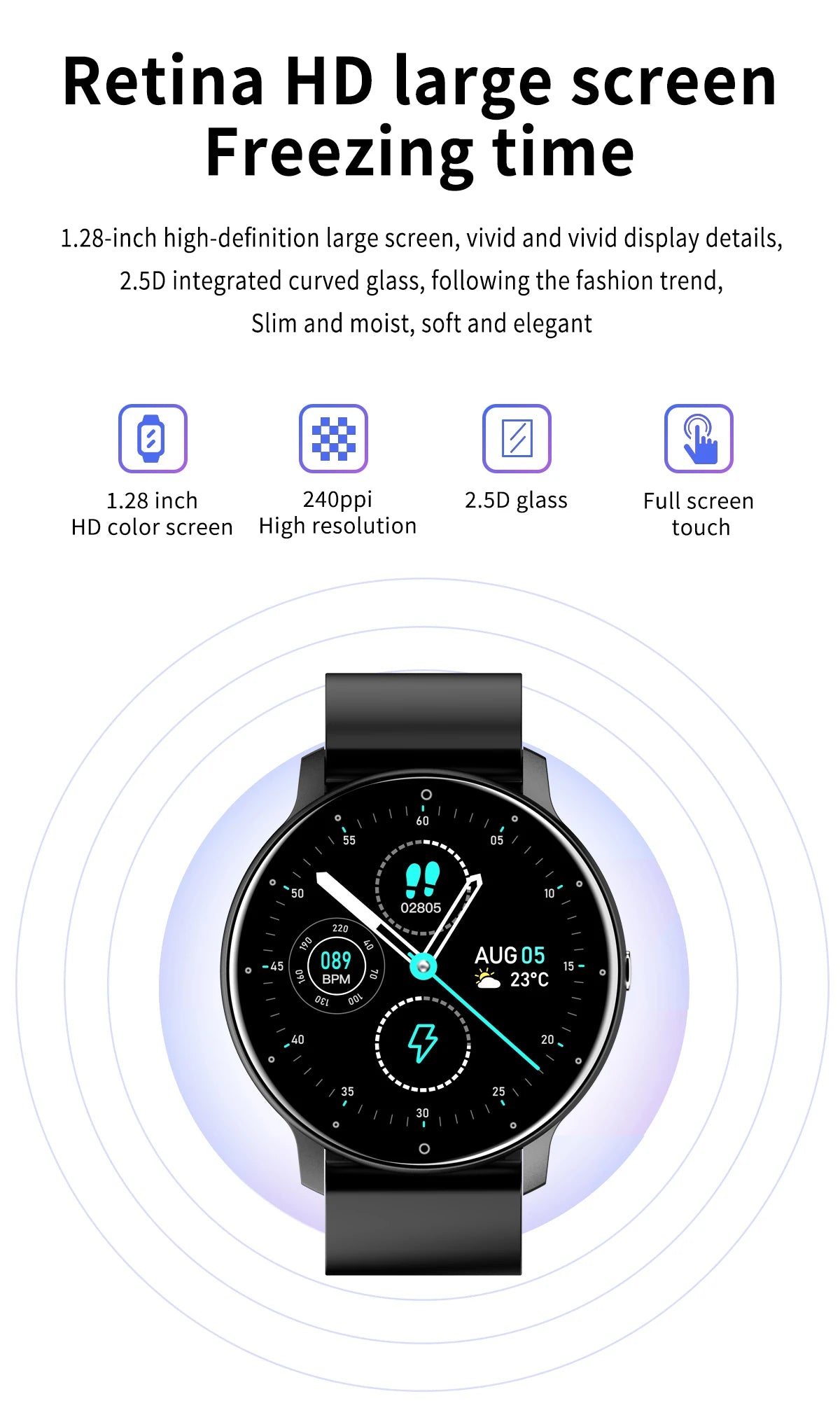Montre connectée LIGE 2025 pour hommes et femmes, étanche, avec moniteur de fréquence cardiaque pour xiaomi android