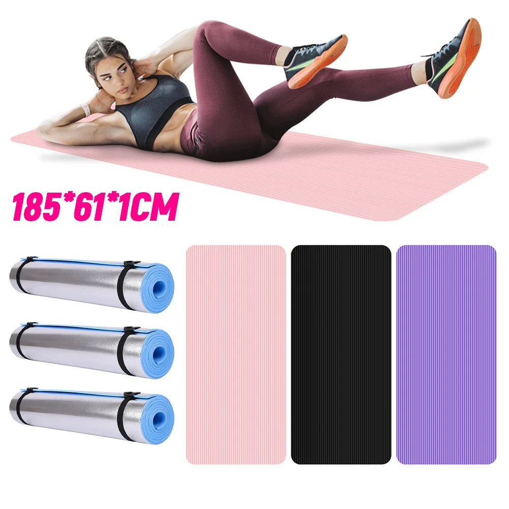 Tapis de yoga et fitness antidérapant, épais multifonction 185 x 61