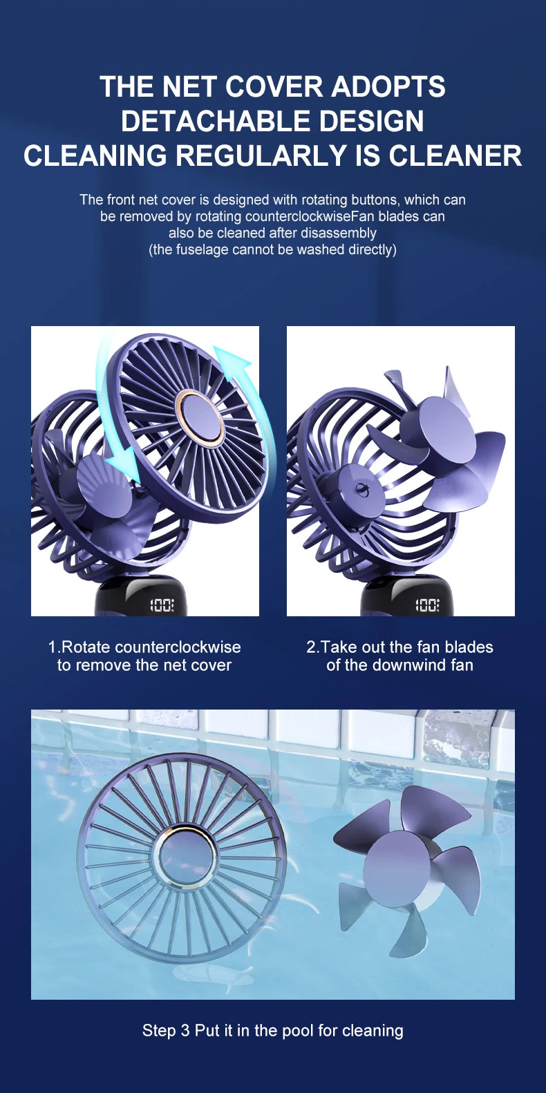 Mini ventilateur portable USB pliable et portable, à suspendre au cou, rechargeable par USB à 5 vitesses, avec support pour téléphone et écran d'affichage