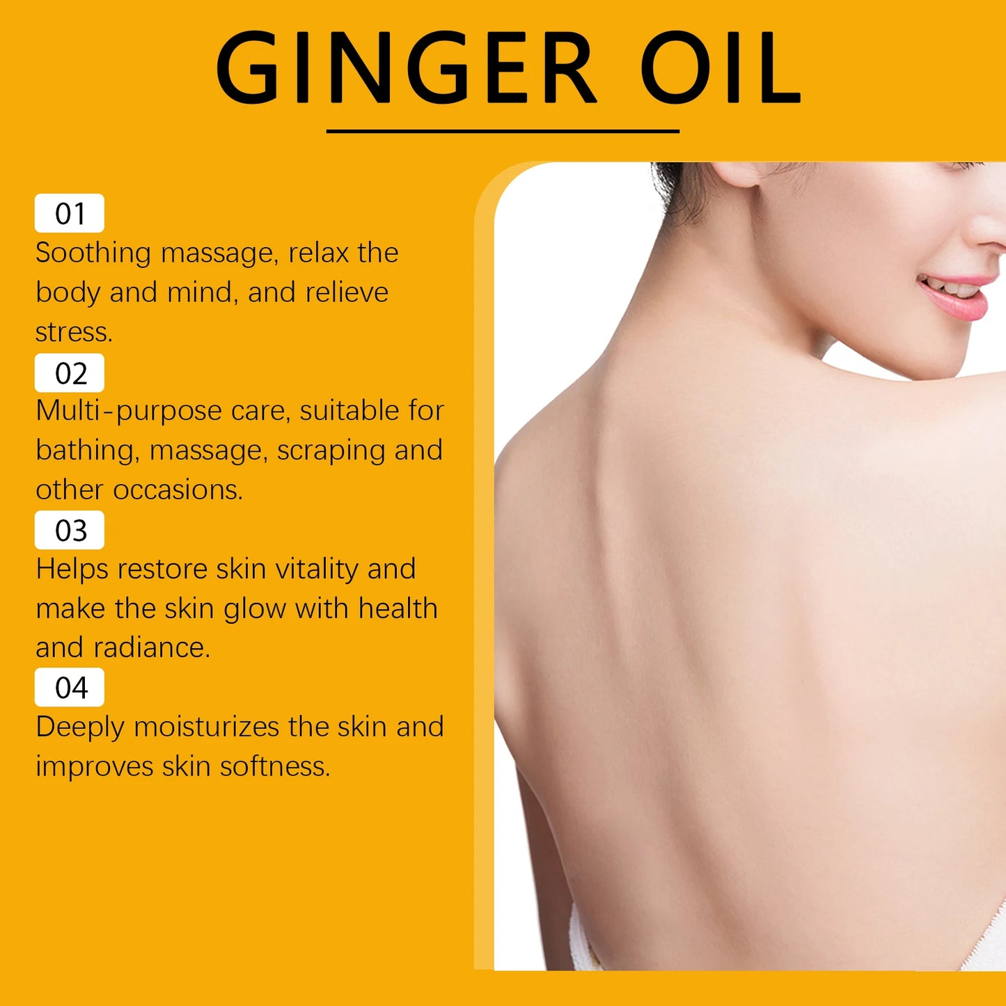 Huile essentielle relaxante pour le corps huile de massage au gingembre.