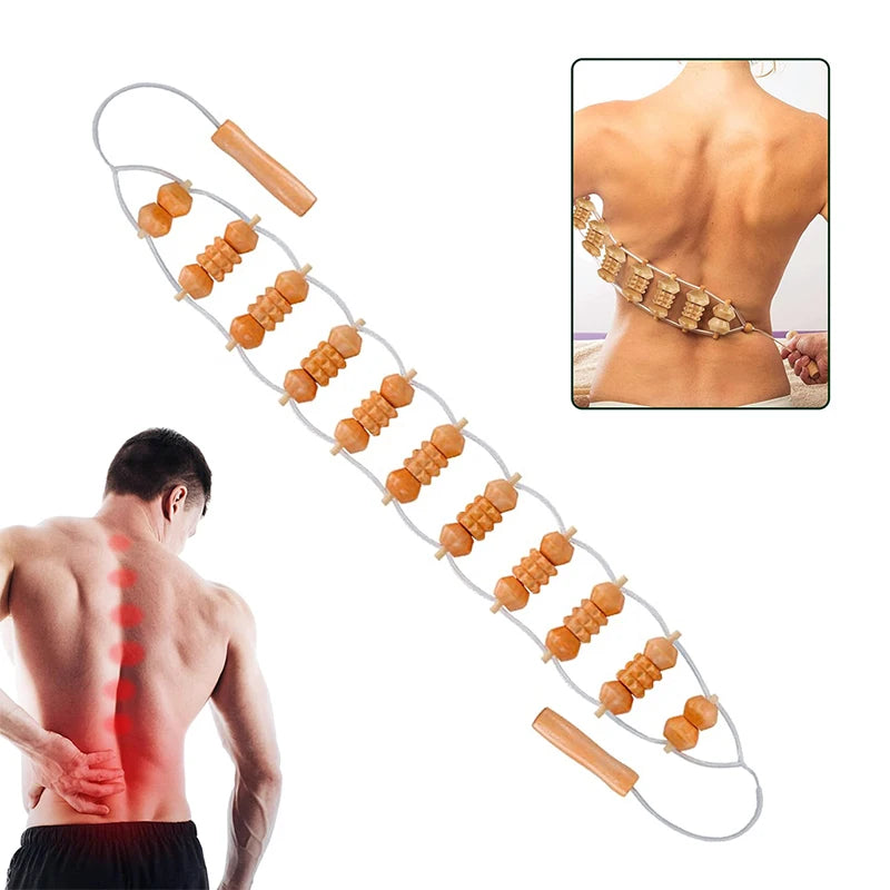 Outil de massage thérapeutique en bois, drainage lymphatique.