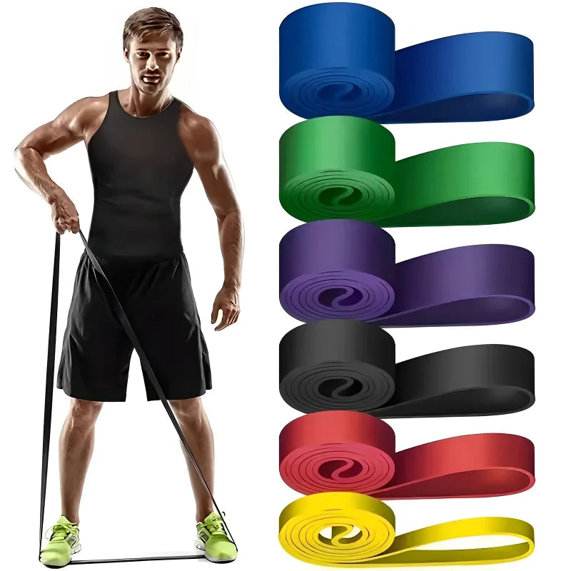 Lot de 5 bandes élastiques de resistance en TPE pour entrainement de force, sport, fitness, yoga
