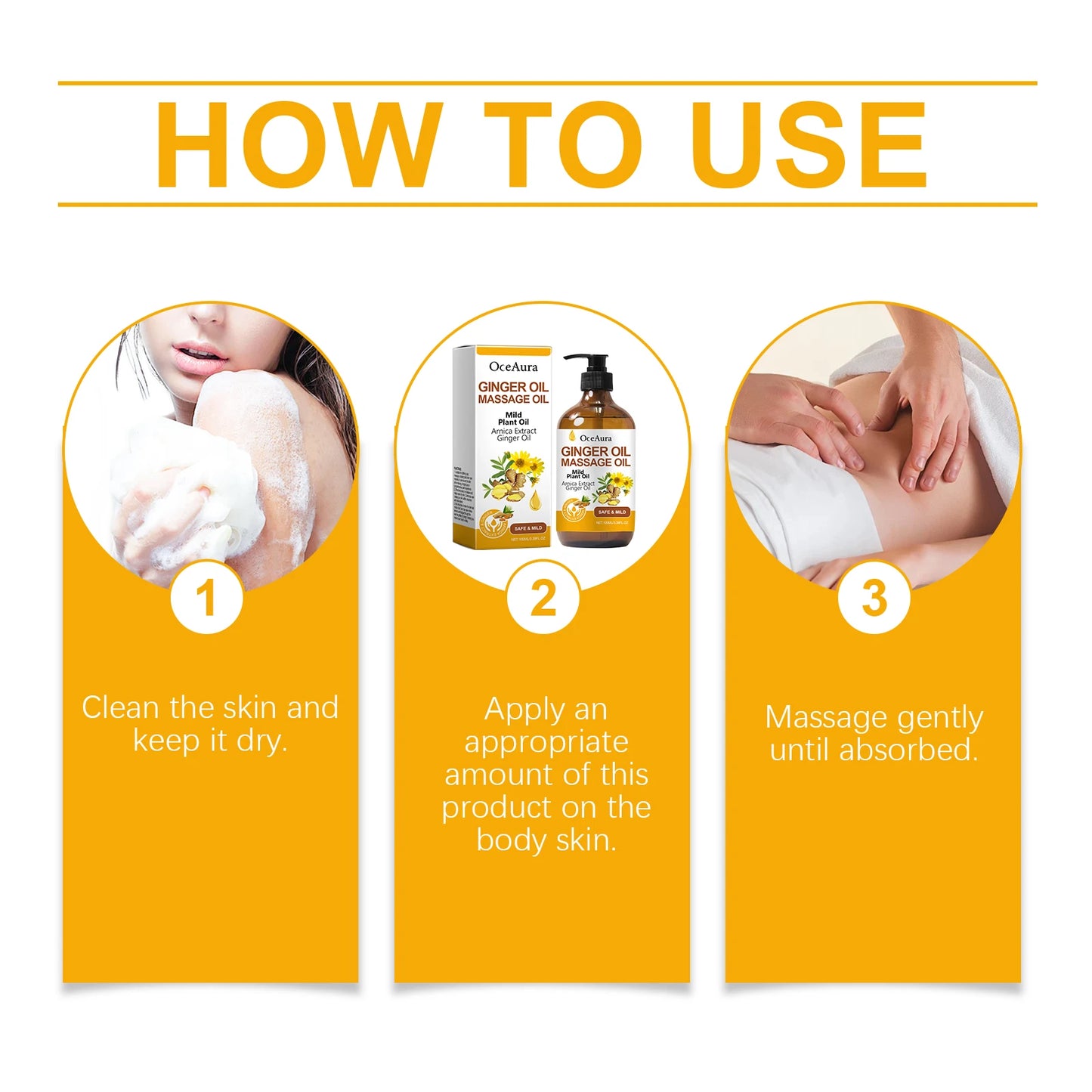 Huile essentielle relaxante pour le corps huile de massage au gingembre.