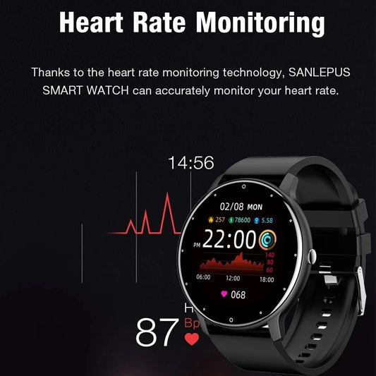 Montre connectée LIGE 2025 pour hommes et femmes, étanche, avec moniteur de fréquence cardiaque pour xiaomi android
