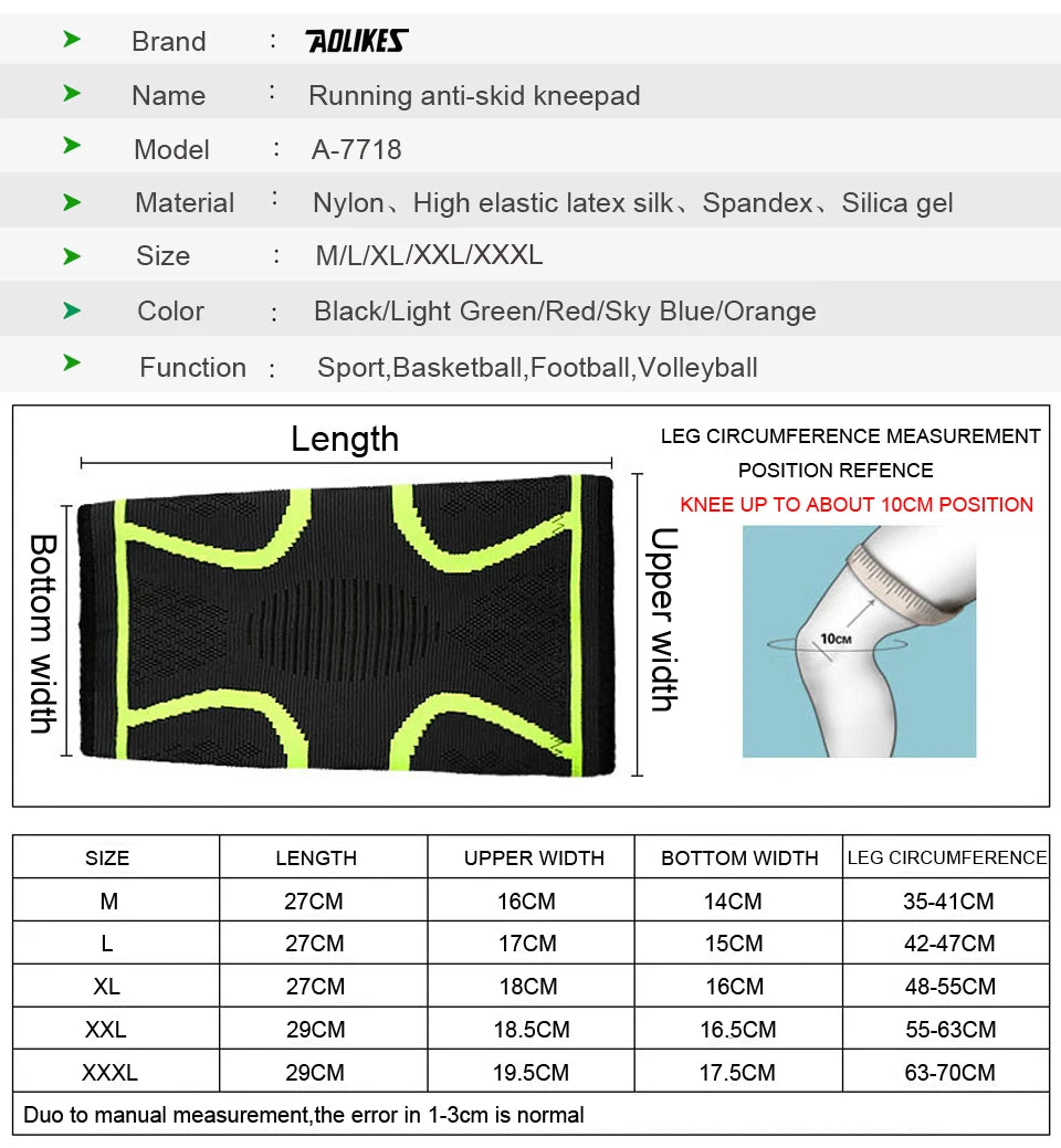 1 pièce genouillère de compression respirante.