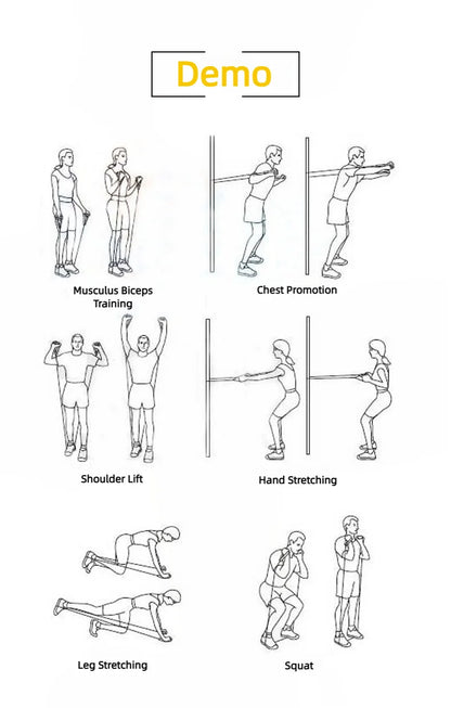 5 niveaux d'élastiques de résistances pour entrainement de fitness