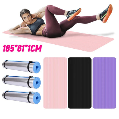 Tapis de yoga et fitness antidérapant, épais multifonction 185 x 61