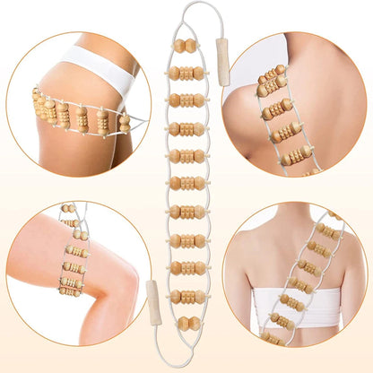 Outil de massage thérapeutique en bois, drainage lymphatique.
