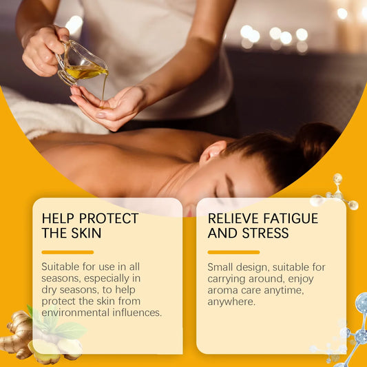 Huile essentielle relaxante pour le corps huile de massage au gingembre.
