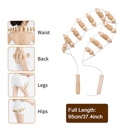 Outil de massage thérapeutique en bois, drainage lymphatique.