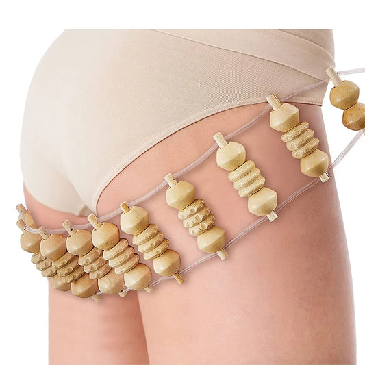 outil de massage thérapeutique en bois, drainage lymphatique.