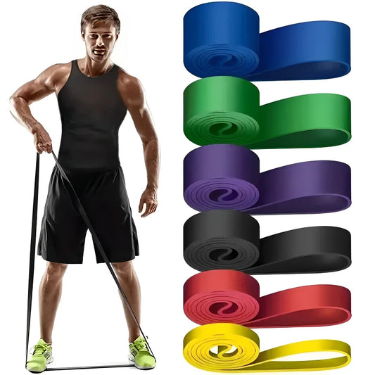 Lot de 5 bandes élastiques de resistance en TPE pour entrainement de force, sport, fitness, yoga