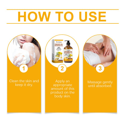 Huile essentielle relaxante pour le corps huile de massage au gingembre.