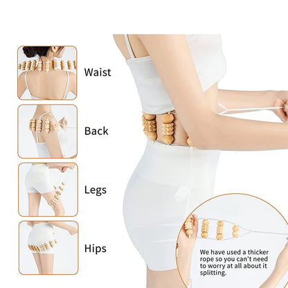 Outil de massage thérapeutique en bois, drainage lymphatique.